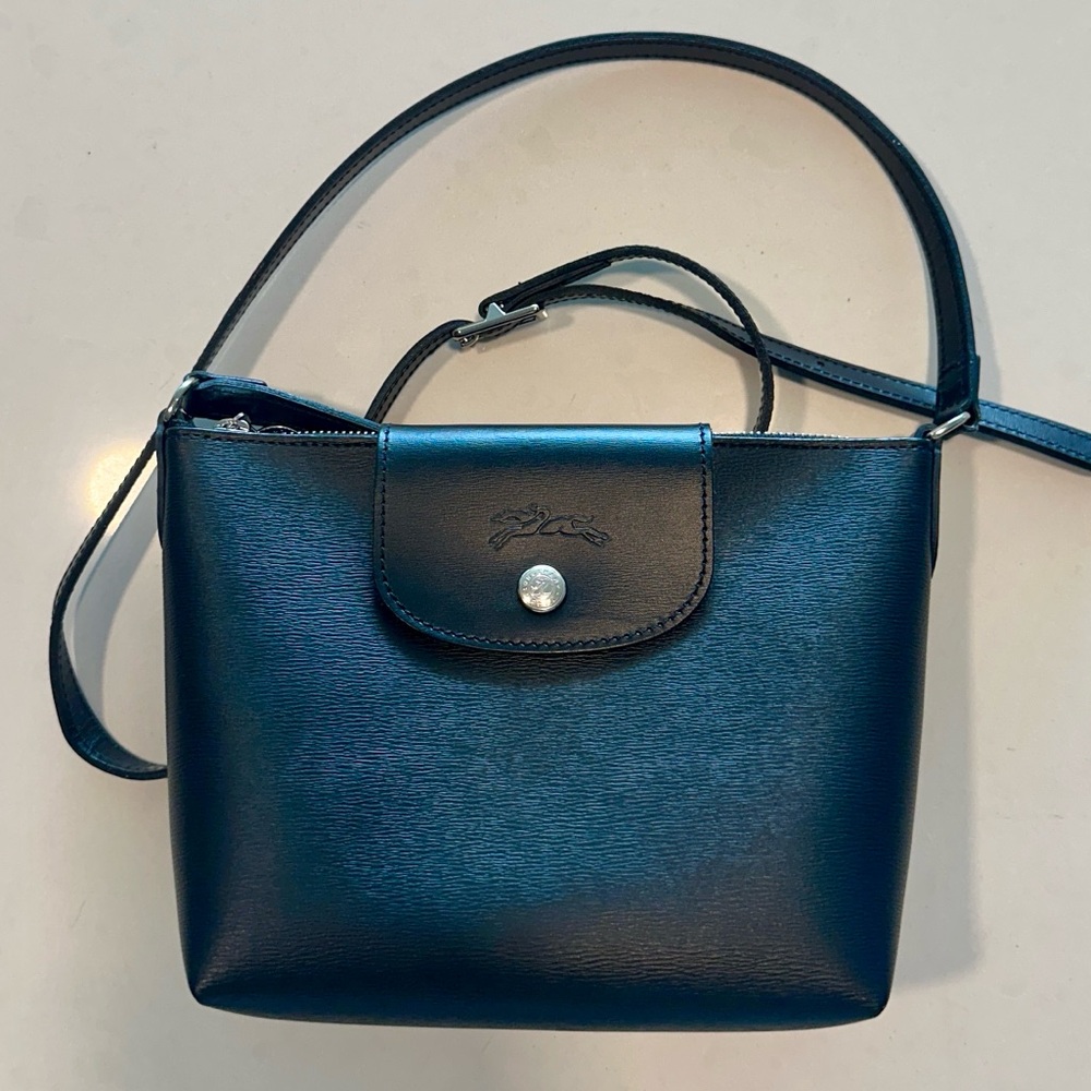 Longchamp Le Pliage City Coated Canvas Crossbody -Black